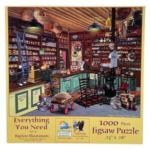 SunsOut 1000 Piece Jigsaw Puzzle Everything You Need General Store Bigelow Illus